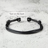 Personalized Layer Leather Bracelet with Engraving