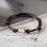 Personalized Layer Leather Bracelet with Engraving