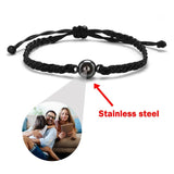 Pink Hand Braided Rope Bracelet with Photo Projection