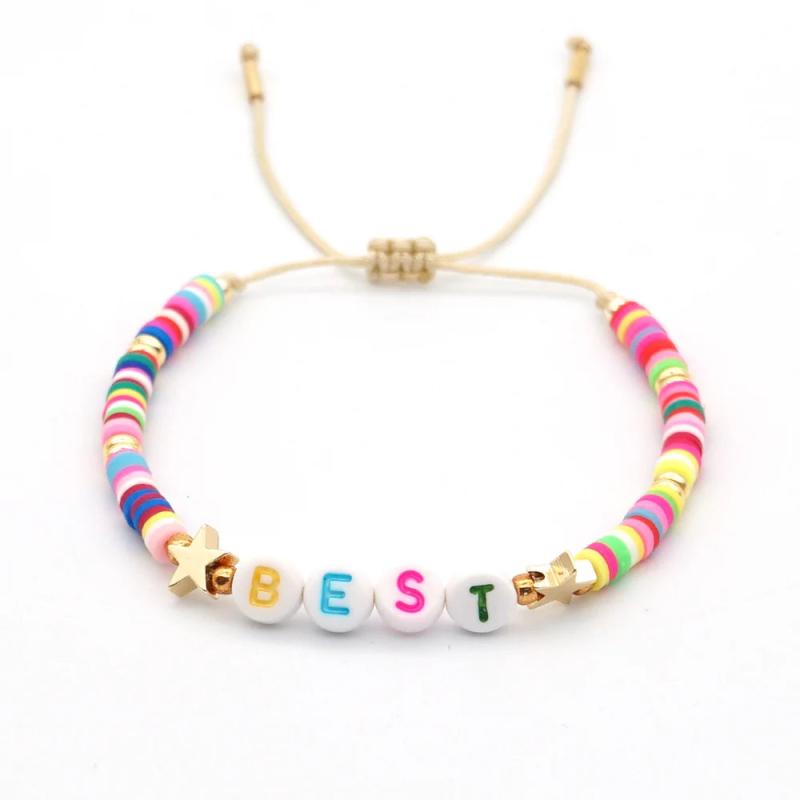 Heishi Disc Beads Women's Name Bracelet DIY Gift Pulseras Star Jewelry