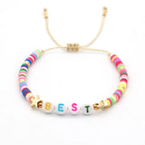Heishi Disc Beads Women's Name Bracelet DIY Gift Pulseras Star Jewelry