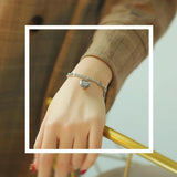 Love Heart&Round Tag Charm Bracelets Stainless Steel Bohemia Chain Jewelry