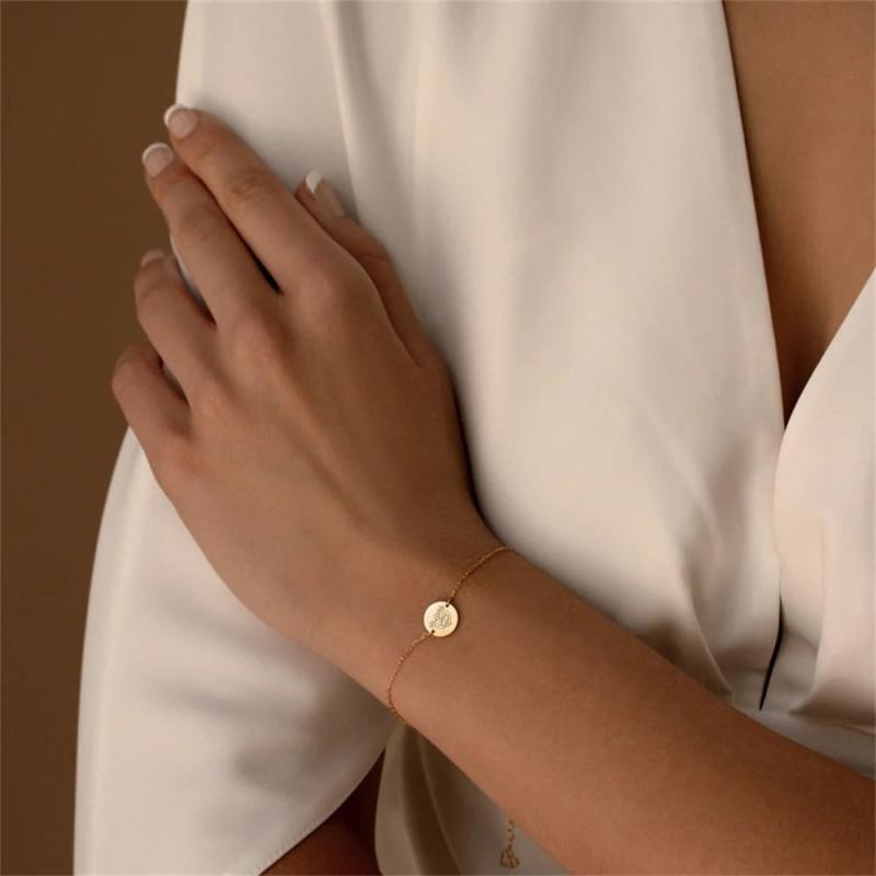 Dainty Disc Charm Bracelet for Women - Mystical Jewelry Gift