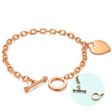 Heart Proverbs Pendant Charm Bracelet Adjustable Steel