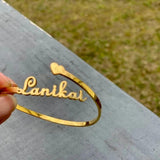 Personalized Double Layer Nameplate Bracelet Bangle