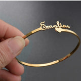 Personalized Double Layer Nameplate Bracelet Bangle