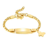 Butterfly Baby Bracelet Stainless Steel Adjustable Chain Link 12 To