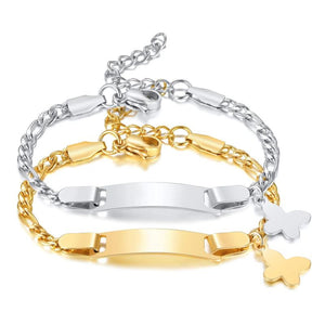 Butterfly Baby Bracelet Stainless Steel Adjustable Chain Link 12 To
