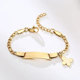 Butterfly Baby Bracelet Stainless Steel Adjustable Chain Link 12 To