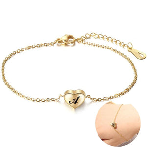 Stainless Steel Chain A-Z 26 Letters Initial Alphabet Charm Bracelet