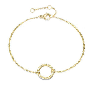 Minimalism 18K Plated Hammer Pattern Bracelet For Women