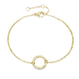 Minimalism 18K Plated Hammer Pattern Bracelet For Women