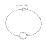 Minimalism 18K Plated Hammer Pattern Bracelet For Women