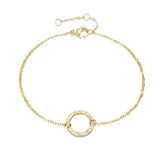 Minimalism 18K Plated Hammer Pattern Bracelet For Women
