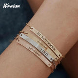 Personalized Engraved Name Bracelet Stainless Steel Adjustable Bangle