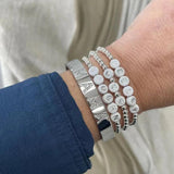 CCB Round Beads Elastic Bracelet Personalized Name Jewelry Unique Gift