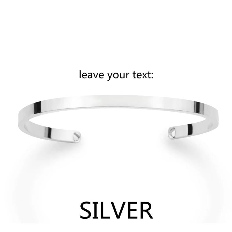 Personalized Engraved Name Copper Cuff Bracelet Bangle