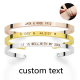 Personalized Engraved Name Copper Cuff Bracelet Bangle