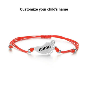 Diamond Inlaid Red Hand Rope Bracelet for Kids