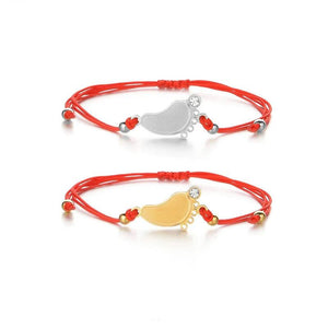 Diamond Inlaid Red Hand Rope Bracelet for Kids