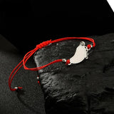 Diamond Inlaid Red Hand Rope Bracelet for Kids