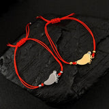 Diamond Inlaid Red Hand Rope Bracelet for Kids