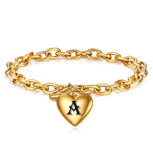 Heart Charm Chain Bracelet Stainless Steel Bracelet for Women