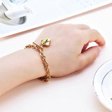 Heart Charm Chain Bracelet Stainless Steel Bracelet for Women