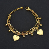 Customize Letter Symbol Chain Heart Bracelets Stainless Steel