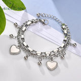 Customize Letter Symbol Chain Heart Bracelets Stainless Steel