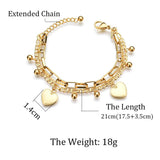 Customize Letter Symbol Chain Heart Bracelets Stainless Steel