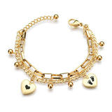 Customize Letter Symbol Chain Heart Bracelets Stainless Steel