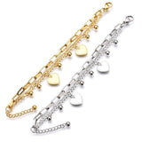 Customize Letter Symbol Chain Heart Bracelets Stainless Steel