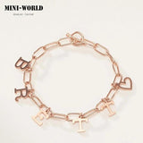Mini-World Initial Letter Bracelet Name Bracelets for Mom Girlfriend
