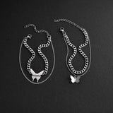Personalized Butterfly Double Layer Silver Bracelet