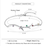 Family Birthstone Branch Bracelet with Zirconia Stones