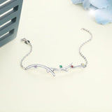 Family Birthstone Branch Bracelet with Zirconia Stones
