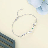 Family Birthstone Branch Bracelet with Zirconia Stones