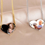 Personalized Name Photo Bracelet Stainless Steel Heart ID Tag Couple Jewelry