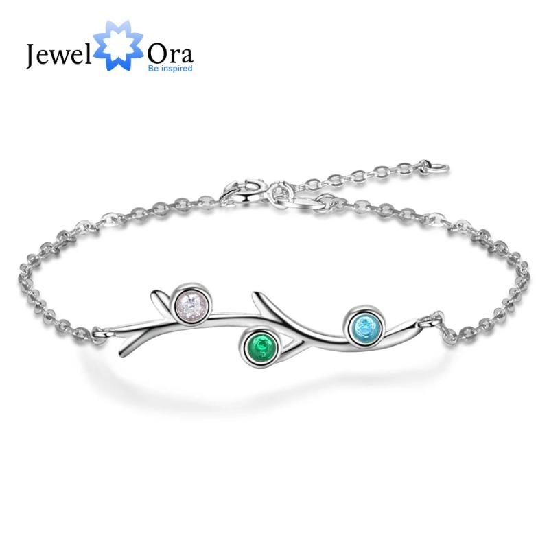 3 Birthstones Bracelets for Women Personalized Gift Wedding Jewelry