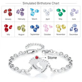 Personalized Baby Feet Charm Bracelet with Name, Date & Birthstone