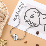 Personalized Baby Feet Charm Bracelet with Name, Date & Birthstone