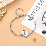 Personalized Baby Feet Charm Bracelet with Name, Date & Birthstone