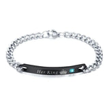 Personalized Stainless Steel Name Date Engraved Couple Bracelets