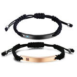Personalized Stainless Steel Name Date Engraved Couple Bracelets