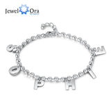 JewelOra Personalized Name A-Z Initial Bracelet Stainless Steel