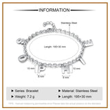 JewelOra Personalized Name A-Z Initial Bracelet Stainless Steel