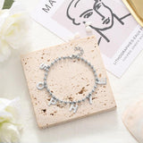 JewelOra Personalized Name A-Z Initial Bracelet Stainless Steel