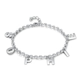 JewelOra Personalized Name A-Z Initial Bracelet Stainless Steel