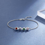 Personalized Mother Bracelet with 4 Birthstones Zircon Bracelets